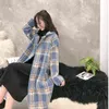 Bella Winter Plaid Women Faux Mink Cashmere Woolen Coat Ladies Casual Turn-down Collar Coats Kvinnliga Varma Outwear 211110