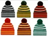 新しいクリスマスのサイドラインビーニー帽子アメリカンフットボール32チームスポーツウィンターサイドラインニットキャップビーニーニット帽卸売