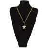 Iced Out Rhinestone Gold Hiphop Smycken för män Mini Star Charm Hängsmycke Halsband Pop Street Style Hip Hop Tillbehör Partihandel