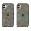 Laser Aurora Glitter Bling Soft Clear TPU Telefonväskor till iPhone 13 12 11 Pro Max Mini XR XS X 8 7 PLUS Butterfly Plommon Blossom Heart