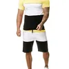 Hommes Tee Polo Survêtement 2 Pièces Hommes Ensembles Homme Vêtements Sportswear Ensemble Fitness Été Imprimer Hommes Shorts et T-shirt Hommes Costume Décontracté 6XL