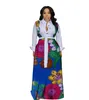 Casual Kleider Sommer Langarm Maxi Kleid Afrikanische Damen Bazin Print Vintage Plus Größe 3XL Bodenlangen Frauen Party2659