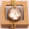 GuaiGuai Jewelry Natural White Sea Shell Carved Flower Pendant Gold Plated Chain Necklace Handmade For Women3398199