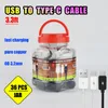 3.3ft type-c cables fast charging with plastic jar fit for galaxy S20 note20 new type-c smart phones 36pcs