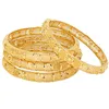 Bangle 4pcs Lot 24k Dubai Bangles for Women Etiopian Africa Fashion Gold Kolor Saudyjska Arabia Bride Bransoletka Biżuteria Prezenty 295i