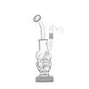 Fab Egg Recycler Bongs Turbine Perc beaker Bong Unique Oil Dab Rigs 14mm Joint Water Pipes With glass oil burner pipe 10.5inch tall