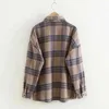 24 Colors Women Plaid Full Sleeve Thick Woolen Shirt Jacket Warm Winter Vintage Oversize Tops Stylish Girl Spring OutwearT0N431T 210930