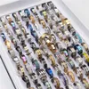 100 stks / partij mode multicolor rvs liefde ringen voor vrouwen mannen verschillende stijl partij geschenken sieraden groothandel