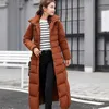 Long slim solid color women jacket parkas fashion winter high quality female coat plus size 210923