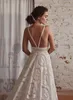 Vestido Vintage Lace Boho Wedding Dress detachable long sleeve 2022 Robe Sexy beach Bridal Beach Summer Wedding Gowns Open Back