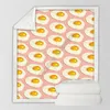 毛布おいしい食品の卵居心地の良いプレミアムフリース毛布3DプリントSherpa on Bed Home Textiles 02