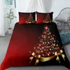 Árvore de Natal Conjunto de cobertura de edredão Feliz Natal Microfiber Microfiber Grupo Rainha Tamanho Para Meninos Meninas Criança cama Roupa de Roupa 2/3 210309