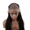 Perruques tressées pour femmes noires 30 pouces perruque synthétique avant de lacet avec perruque de boîte de cheveux de bébé perruque de tresses sans nœuds