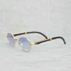 Designer herr- och kvinnors strandpar solglasögon 20% rabatt vintage naturliga buffel horn män trä klar ram trämrundglas för sommar utomhus oculos gafas