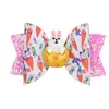 Children Cartoon Anime Bow Leather Hair Clip Easter Egg Cute Rabbit Print Bows Hairpin Boutique Girls Hairs Accessories 1315 B3