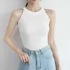 Itoolin Summer Women Tank Top Striked Ice Silke Off Shoulder Sexig Camisoles Kvinna Solid Halter Neck Camis Girls Vest Tops Y0622