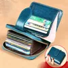 Genuine Leather Wallet 2021 Fashion Female Women Anti Theft Business Card Holder Zipper Snap Luxury Coin Purse Woman