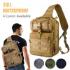 20L Military Sling Waterproof Backpack Tactical Assault Pack Army Rucksack Shoulder Bag For Outdoor Hiking Camping Trekking Y0721