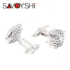 Savoyshi Silver Color Fish Dla Mens French Koszula Mankiet Botniki Wysokiej Jakości Crystal Cufflinks Moda Marka Mężczyźni Biżuteria