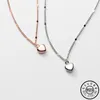 925 argento sterling piccolo cuore a forma di cuore a forma di cuore rosa collane placcato a catena collane regali di gioielli fini per le donne Q0531