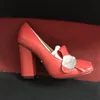 2020 skóra bydlęca luksusowy projektant buty do łodzi na wysokim obcasie wiosna jesień Sexy Bar bankiet kobieta buty 10cm metalowa klamra buty na grubym obcasie 34-42
