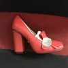 2020 designer di lusso in pelle bovina Scarpe da barca col tacco alto primavera autunno Sexy Bar Banchetto scarpe da donna 10cm fibbia in metallo scarpe con tacco spesso 34-42