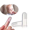 100pcs barn spädbarn softers tänder mjuka transparent silikonfinger tandborste nyfödda baby gummi ren massager träningsborste