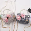 Mini borsetta per bambine Borsa a tracolla carina da principessa Borsa a tracolla con paillettes con fiocco di perle per bambina