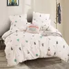 Yaxinlan Bedding Set Pure Cotton Color ABダブルスパターン漫画シンプルベッドシートキルトカバー枕カバー47PCS Y200417