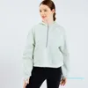 Luxo-Zipper Sweater Mulheres Hoodie Loose Moda Casaco de Lazer Running Yoga Casual Thicken Gym Roupas