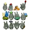 12pcs Studio Ghibli 토토로 미니 수지 액션 피규어 Hayao 미야자키 미니어처 케이크 toppers 인형 인형 정원 장식 C0220