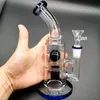 14mm Female Hookahs Colorful Glass Water Bong with 8.5 Inch Hookah Pink Blue Green 6mm Thick Heady Recycler Beaker Smoking Bongs
