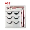 3 pairs Magnetyczny rzęsy Fałszywe rzęsy + płyn Eyeliner + Peezer Eye Makeup Zestaw Magnes 3D w magazynie