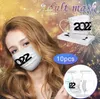 2022 Designer Ansiktsmask Vuxen Tre-lager Skyddande Tryckt Andningsmask Gott Nytt År Facemask Wholesale