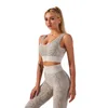 2pcs/Set Snake Print Women Seamless Yoga Set Sport Bra+ High Waist Leggings Workout Clothes Outfit Sports Suit Female Sportswear 210813