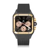 Men039s Automatyczny zegarek mechaniczny Warun Santo Gold Stael Stael Case Skórzowy pasek W2SA Sixhand Sapphire Tarf FA7842999