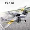 FX-816 World War II Air Force P38 RC Airplane 2.4GHz 4CH RC Aircraft Fixed Wing Outdoor Flight Drone For Kid Toys Birthday gift 211026