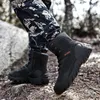 Военные ботинки мужчины повседневная обувь натуральная кожа водонепроницаемая платформа ботинки для мужчин тактические ботинки армии Botas Black