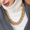 Nouveau Style Punk Hip Hop bijoux grosse chaîne de déclaration colliers ras du cou pour les femmes Vintage argent or chaîne lourde collier QD