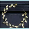 Jewelrykmvexo Fashion Gold Sier Color Bands Bride Leaf Headbands Charm Tiaras Leaves Wedding Aessories Women Hair Jewelry Drop Delivery 2021