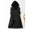 SEDUTMO Gilet invernale con cappuccio in piumino d'anatra Donna Giacche lunghe ultraleggere Gilet casual Autunno Slim Parka ED1205 211130