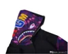 A Bathing Ape Coat Camo Men's Shark Head FULL ZIP JACKET Hoodie Sweats New Black Purple