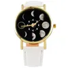 Relógios de pulso 2021 mulheres moda marca relógios moonphase espaço astronomia quartzo casual couro watch256e