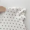 Baby Pajamas Летнее Тонкий костюм в горошек Dot Western Style Girls Двухкомнатная Домашняя служба P4695 210622