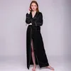 Mulheres Sleepwear Long Kimono Casamento Manhã Robe Vestido sexy com Cinto Verão Intimate Lingerie Loose Nightwear Bathrobe