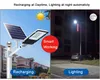 Lampione stradale solare 100W 200W LED da esterno impermeabile IP65 da giardino con palo telecomandato