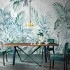 Custom Mural Wallpaper Modern 3D Hand Painted Nordic Watercolor Tropical Plant Leaves Wall Painting Living Room Papel De Parede