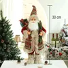 Decorações de Natal para o ano em casa 2022 25 Estilo Altura 30cm Papai Noel boneca Presentes infantis Janela ornamentos Navidad 211109
