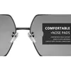 야외 안경 큰 프레임 금속 사각형 선글라스 여성 패션 성격 All-Match 남자 거리 운전 안경 UV400