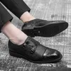 Herren Kleid Schuhe PU Leder Doppel Schnalle Mönch Strap Männer Schuhe Schlangen Print Cap Toe Klassische Italienische Schuhe Zapatos hombre Größe 48